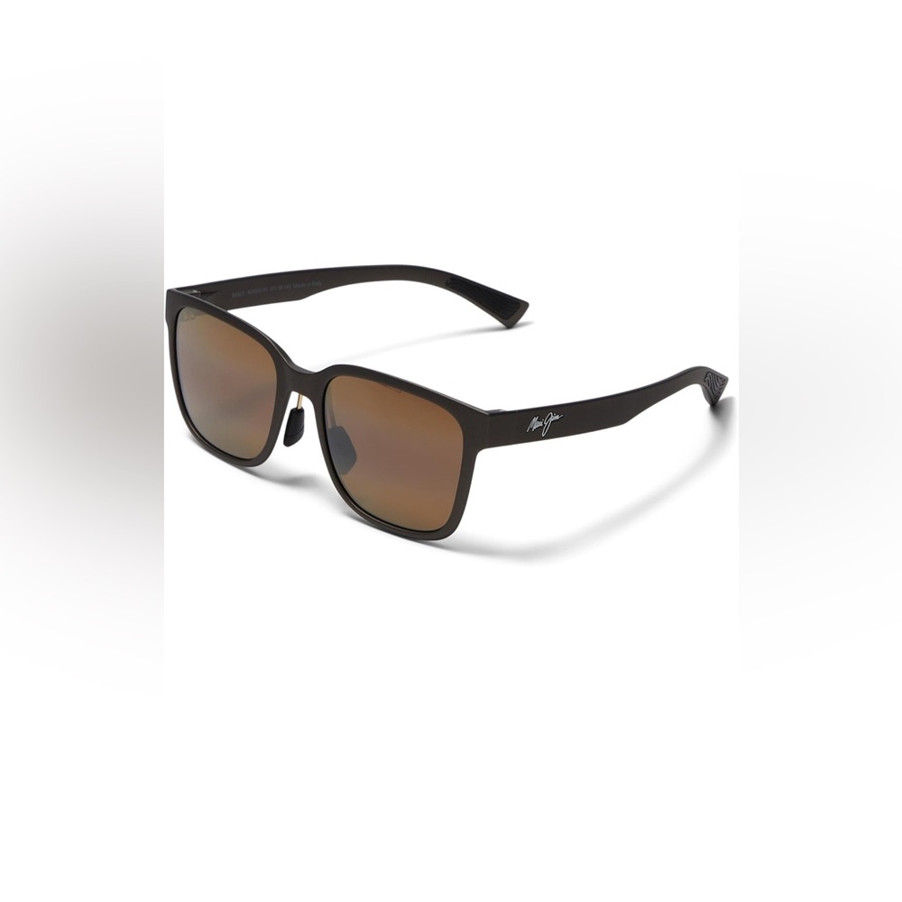 Brand New Maui Jim Naupaka Square Dark Gunmetal Sunglasses Brown Polarized Lens